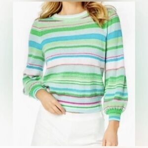 NWT Lilly Pulitzer Wool Blend Striped Pullover Sweater XXS